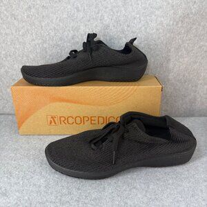 Arcopedico Black Knit Lace-Up Shocks Shoes Casual Sneakers Size 39 US 8 - 8.5